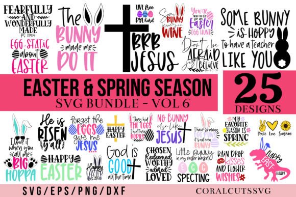 Big Easter Spring Season SVG Bundle for Crafts