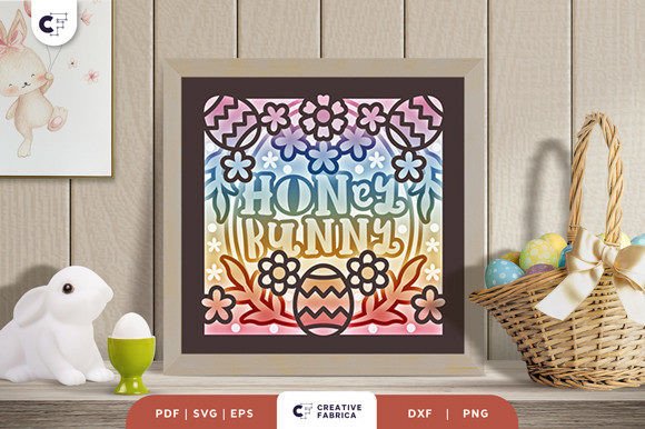 Honey Bunny 3D Shadow Box Paper Cut for Easter