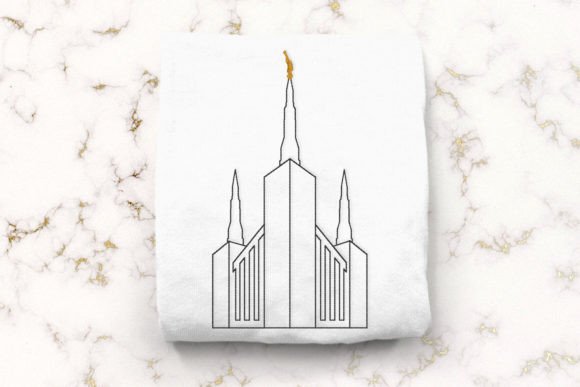 LDS Portland Oregon Temple Linework for Editorial Design Projects