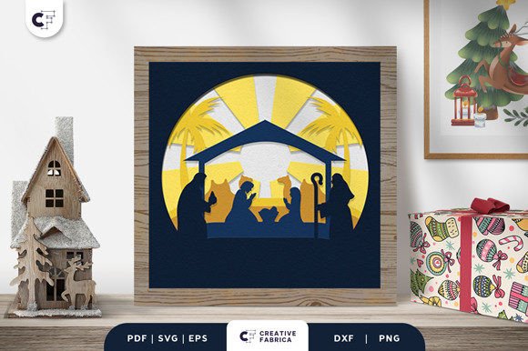 Nativity 3D Light Box Papercut: A Christmas Design Asset Review