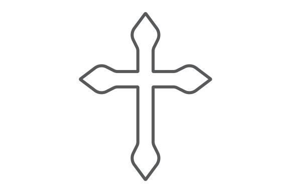 Religion Cross Thin Line Icon for Local Branding & Packaging