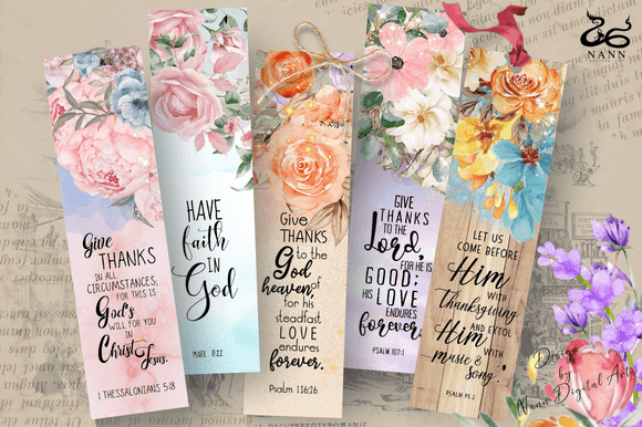 Scripture Bookmarks Printable Set 392 for Crafts Sellers