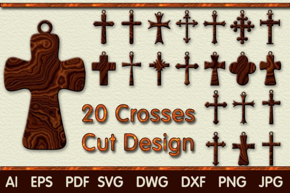 SVG Christian Crosses Cutting Templates for Other Jewelry