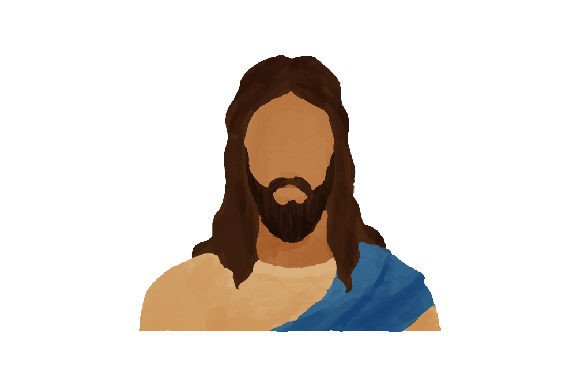 Watercolor Portrait of Christ: A Religious Design Asset
